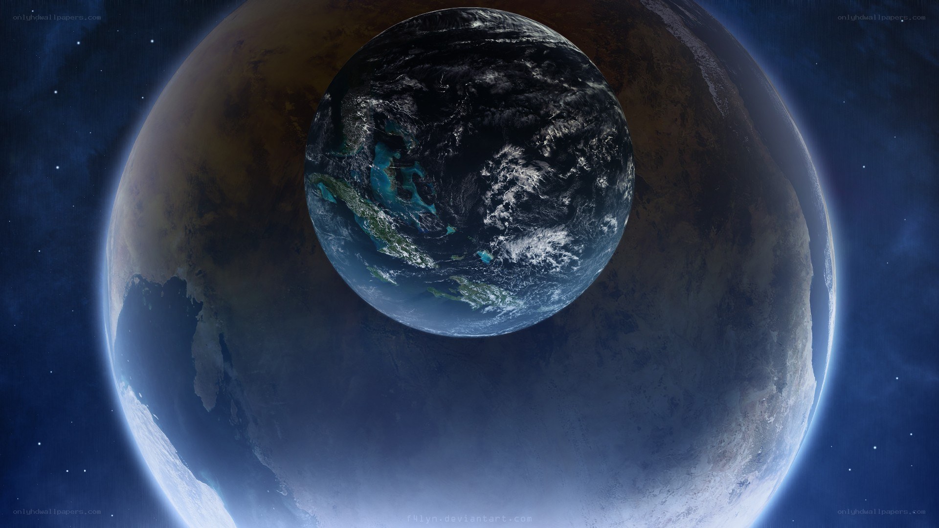 Earth from space view