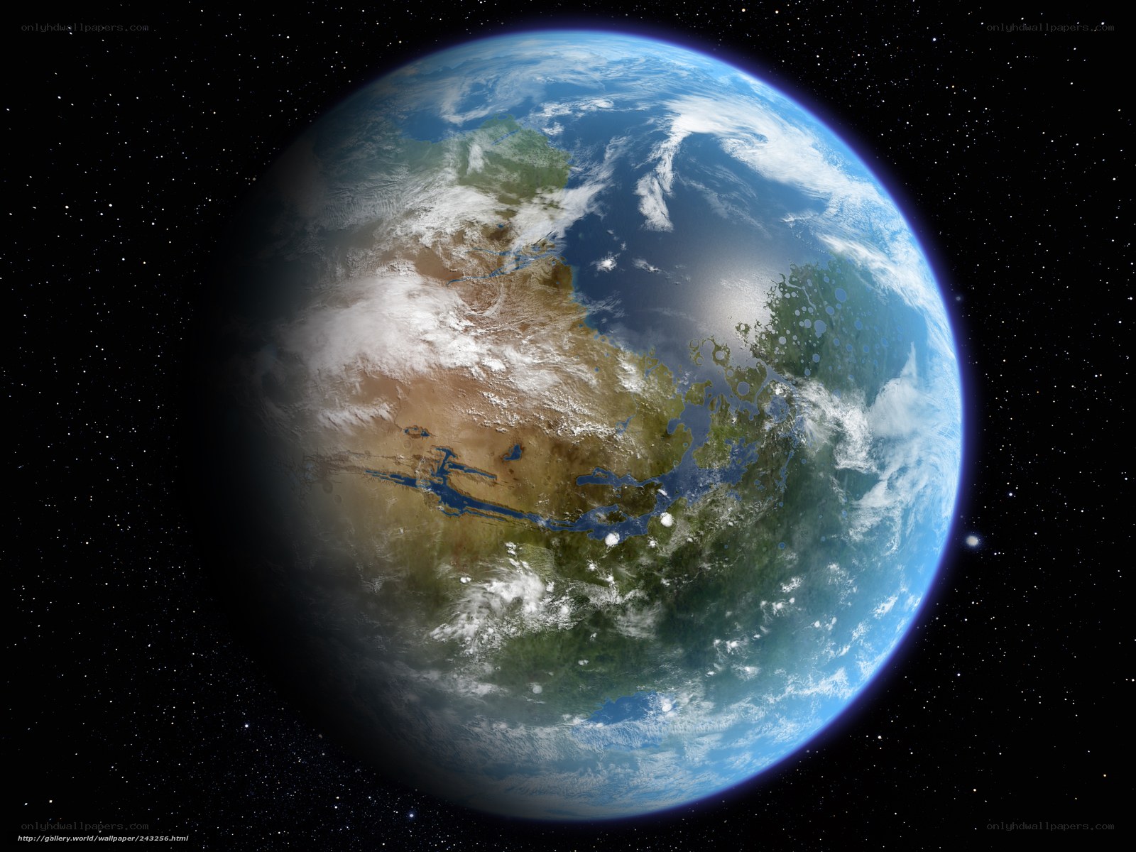 Earth from space view