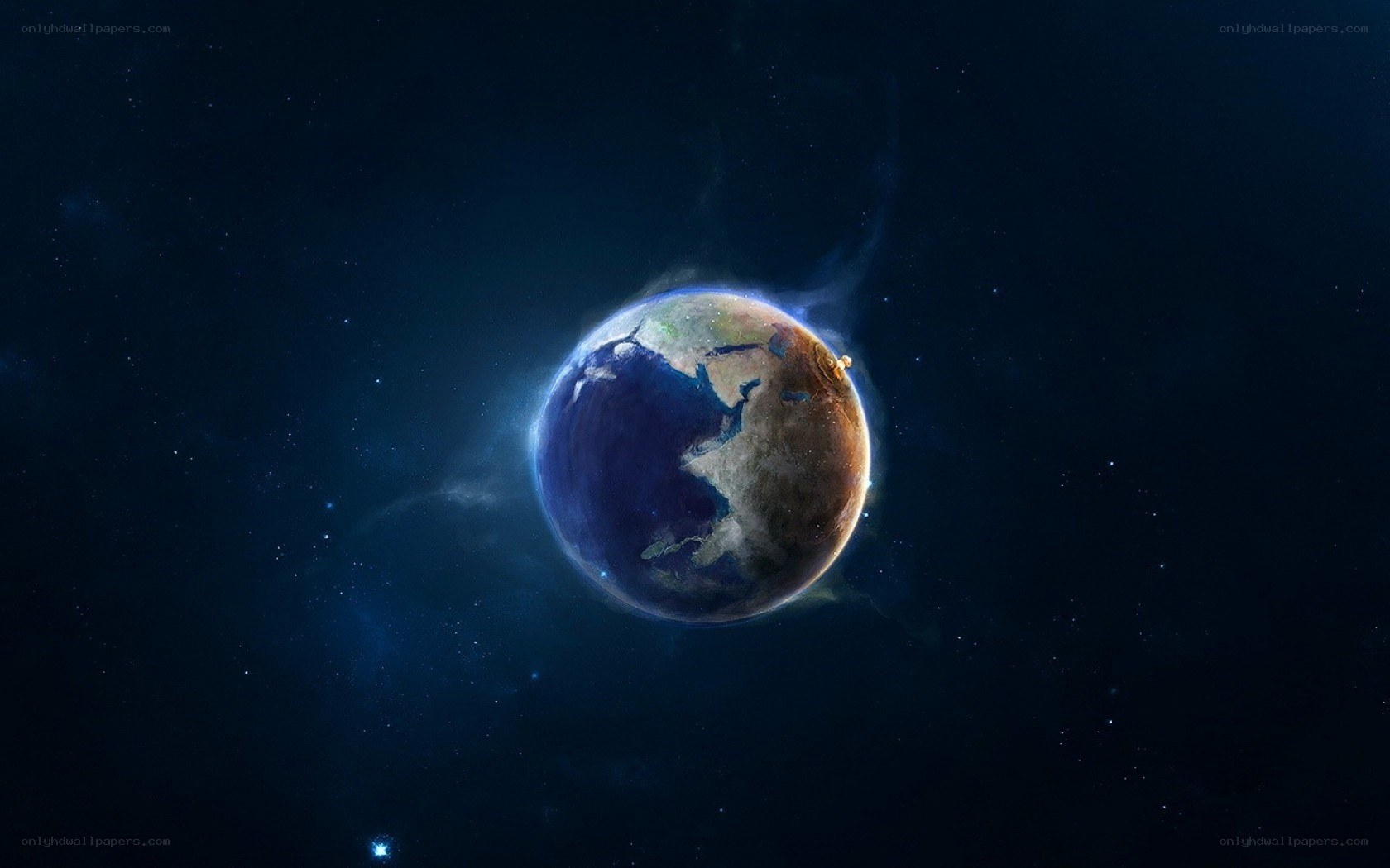 Earth from space view