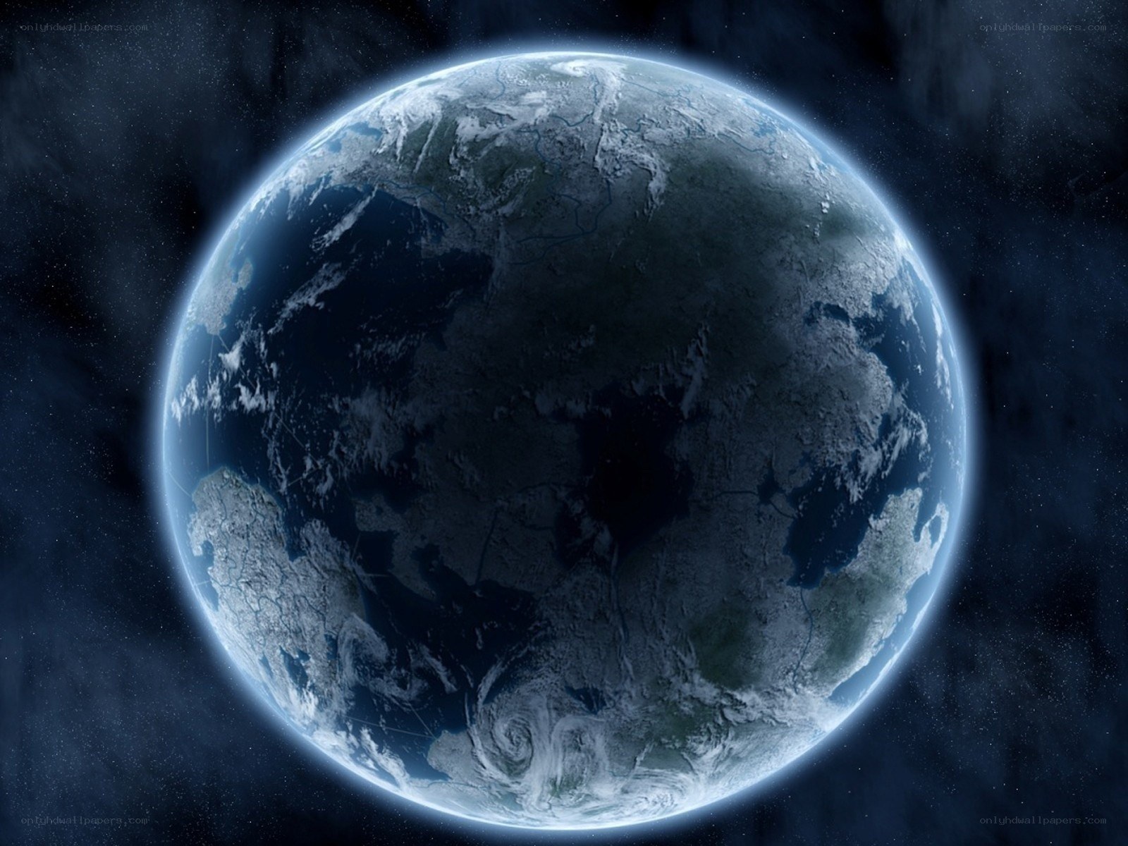 Earth from space view