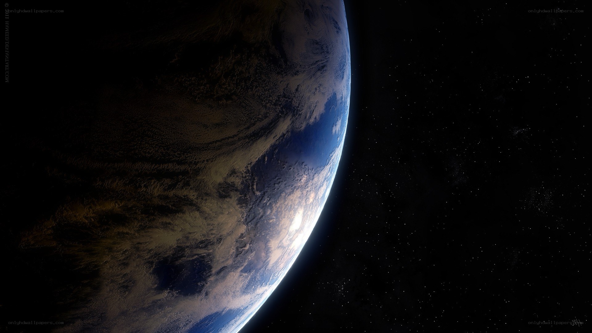 Earth from space view