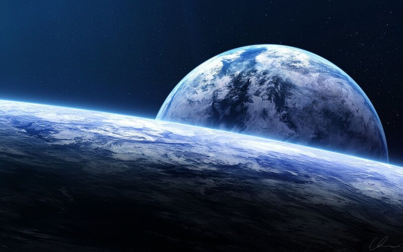 Earth from space view