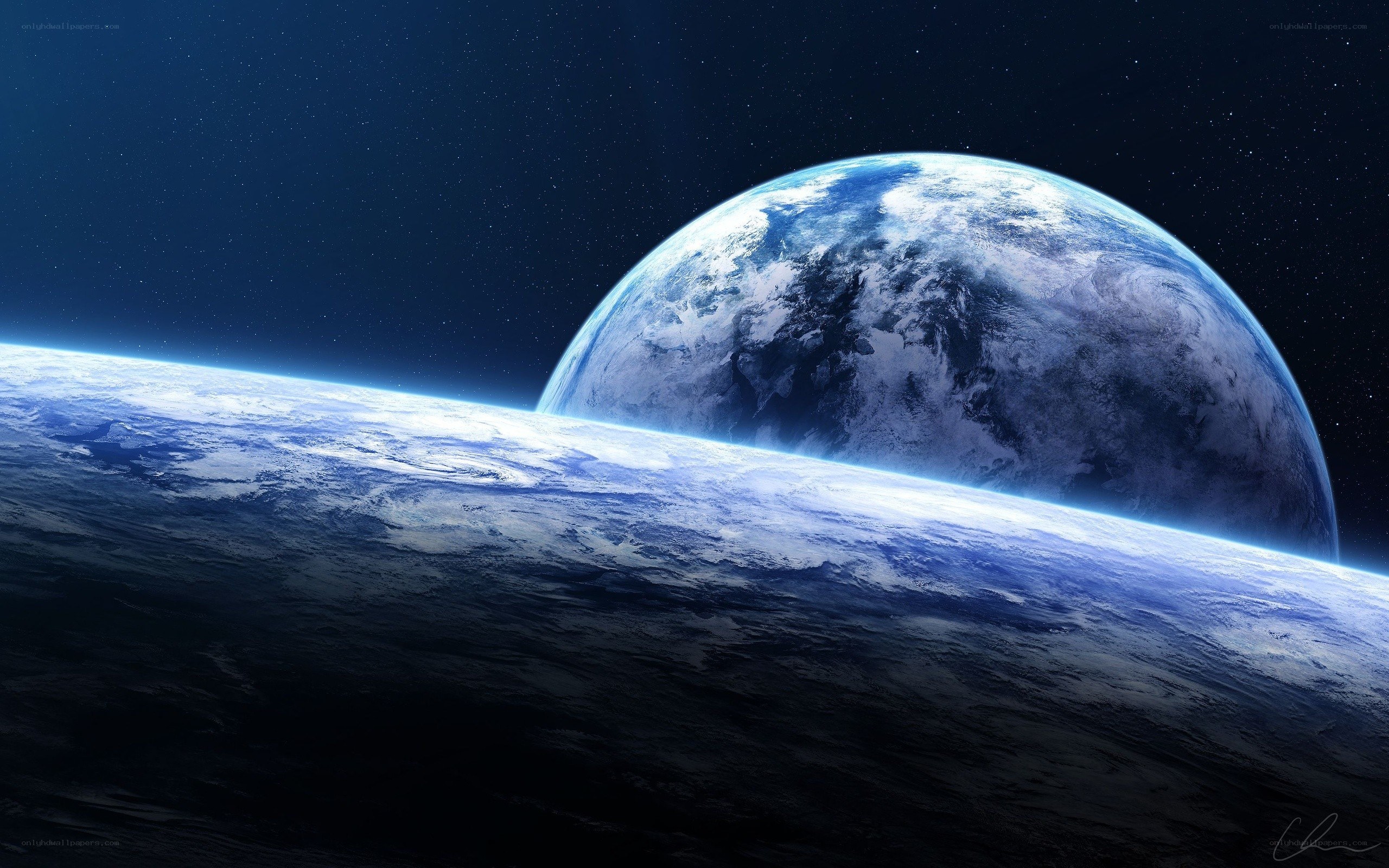 Earth from space view