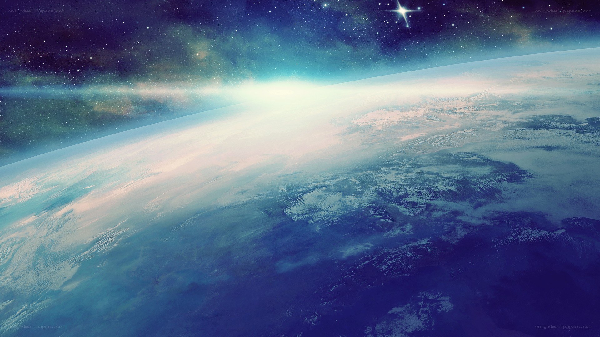 Earth from space view