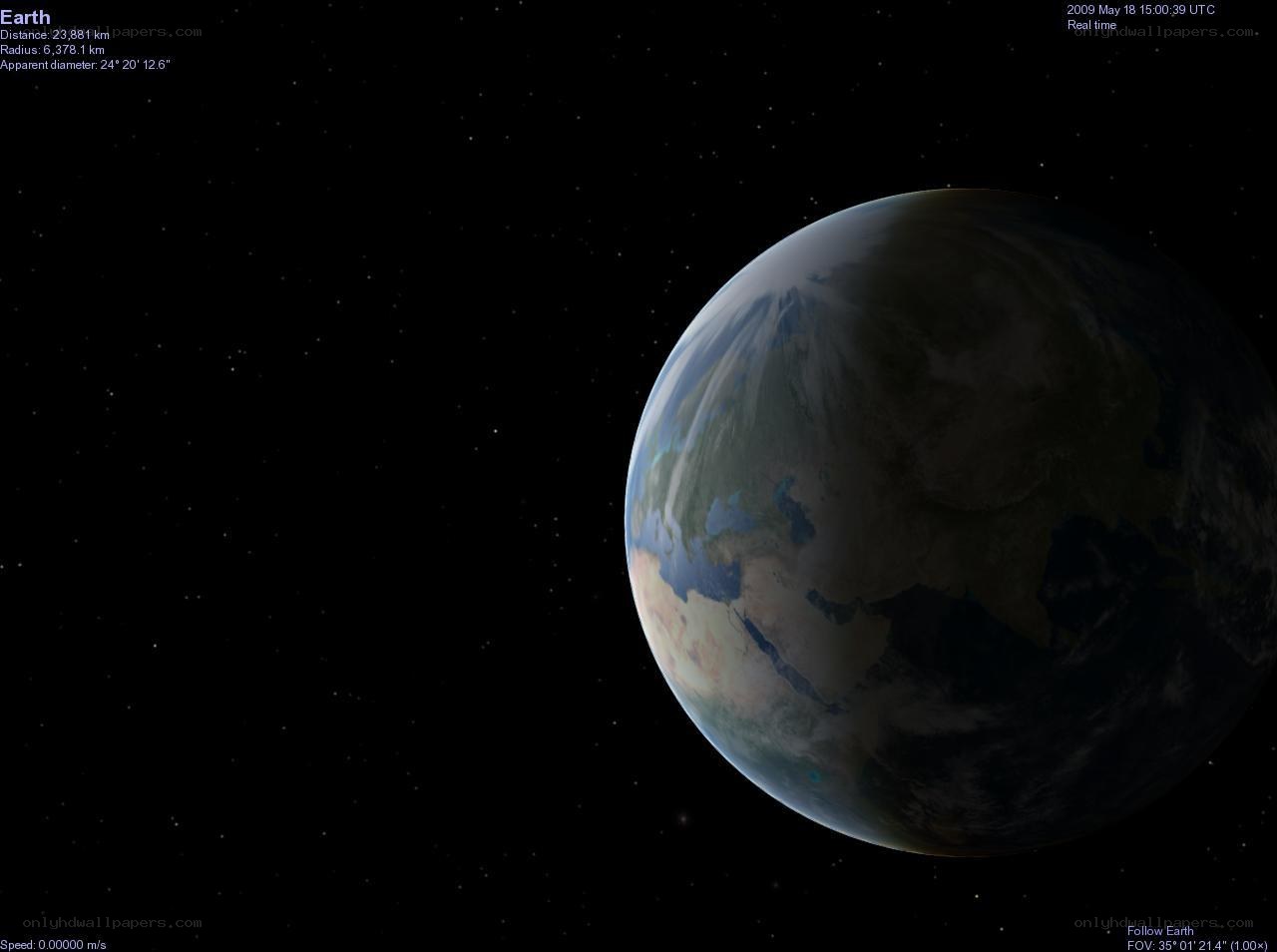 Earth from space view