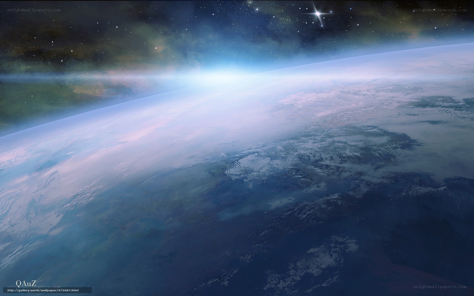 Earth from space view