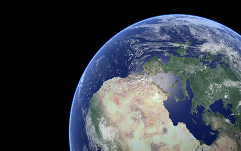 Earth from space view