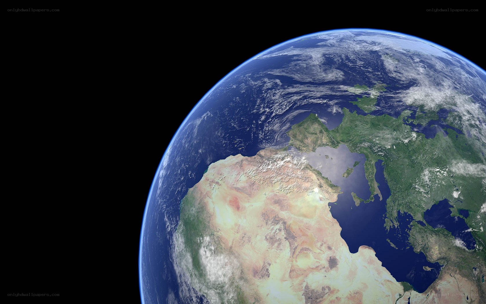 Earth from space view