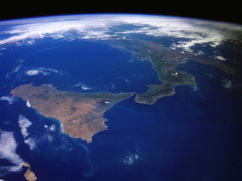 Earth from space view of Italy