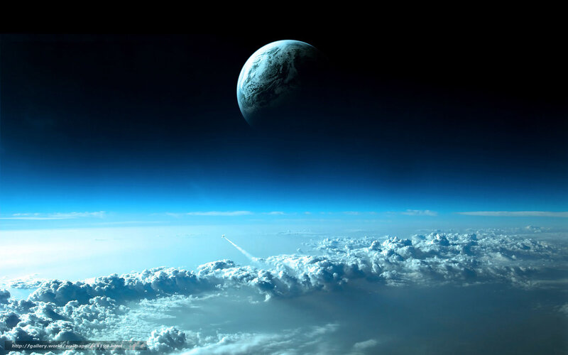 Earth from space with another planet
