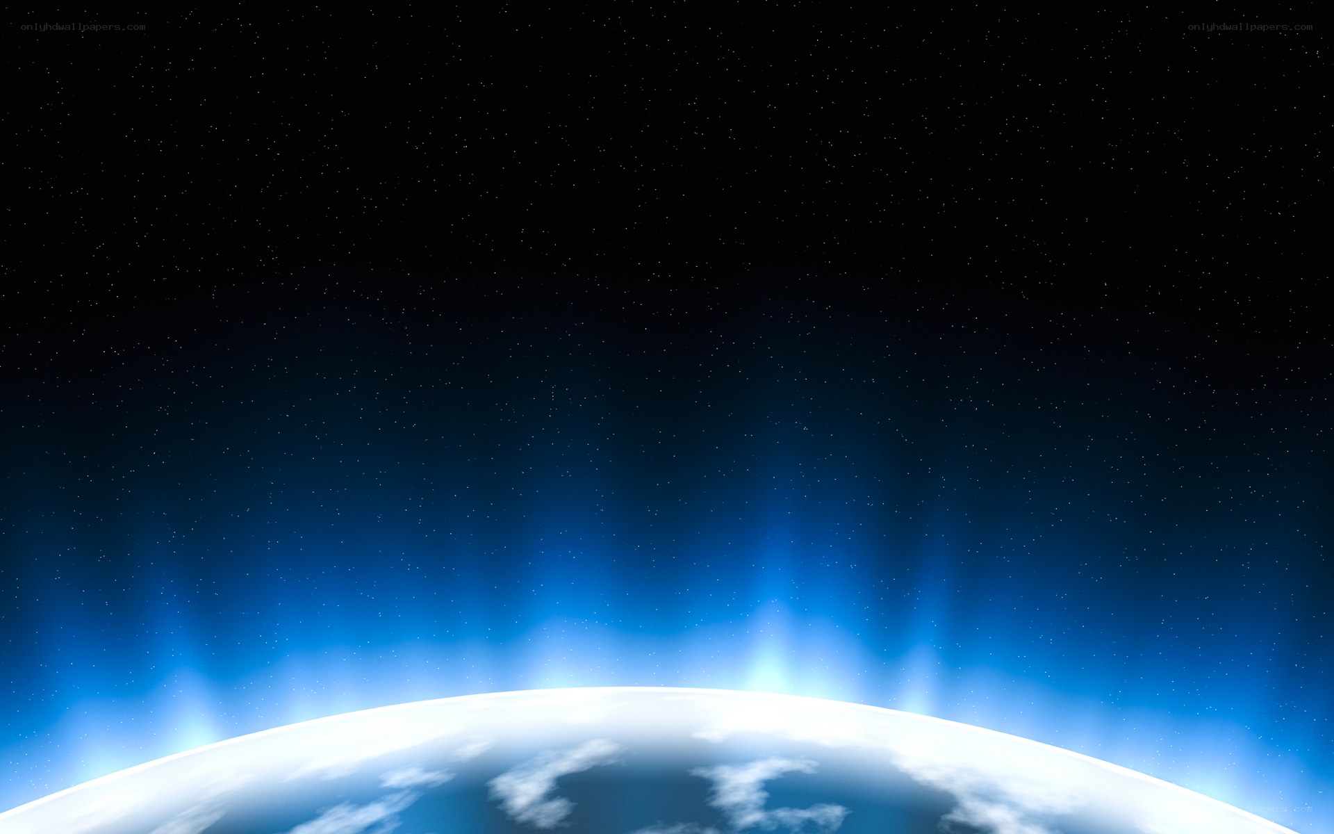 Earth from space with aurora