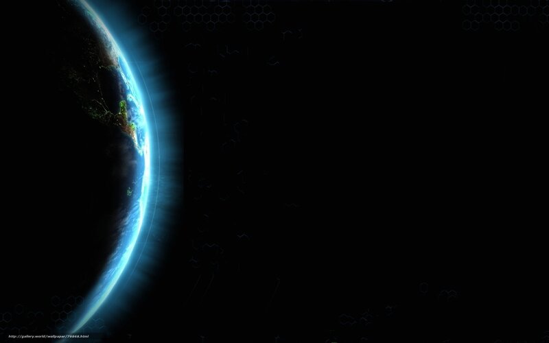 Earth from space with blue glow