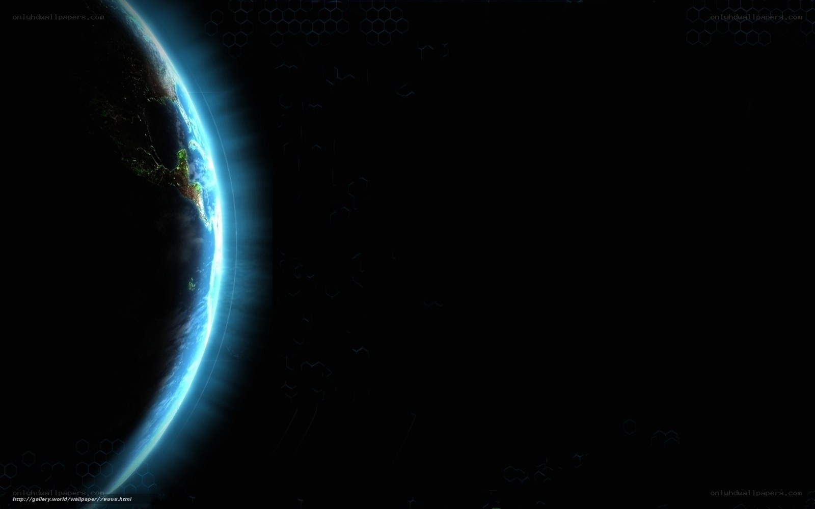 Earth from space with blue glow