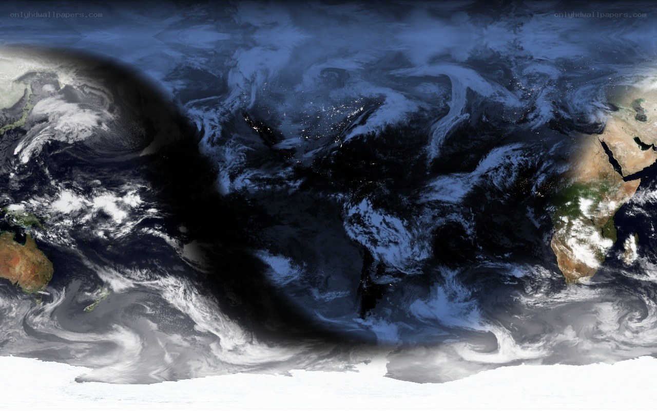Earth from space with cloud cover