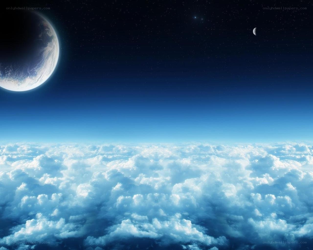Earth from space with clouds