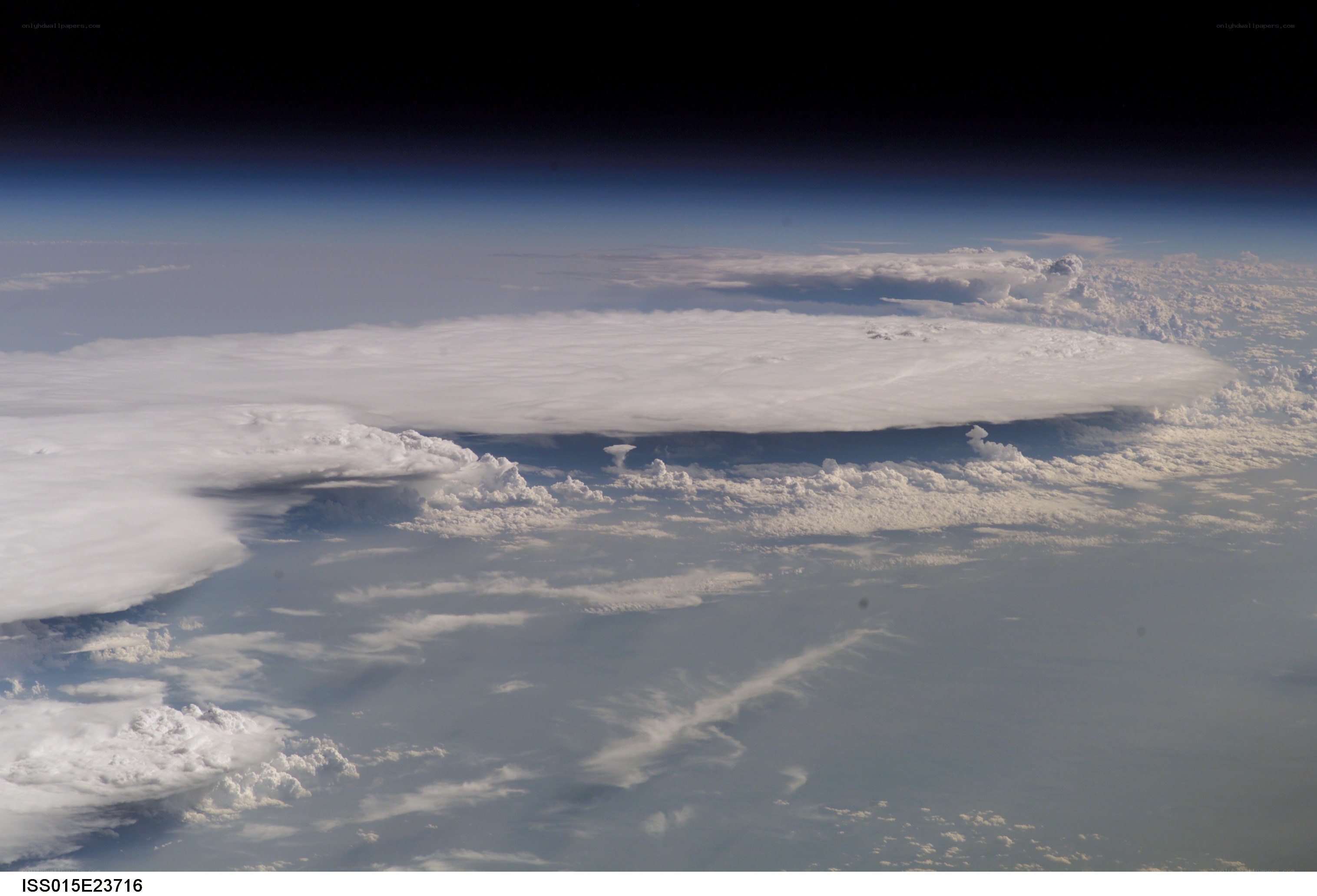 Earth from space with clouds