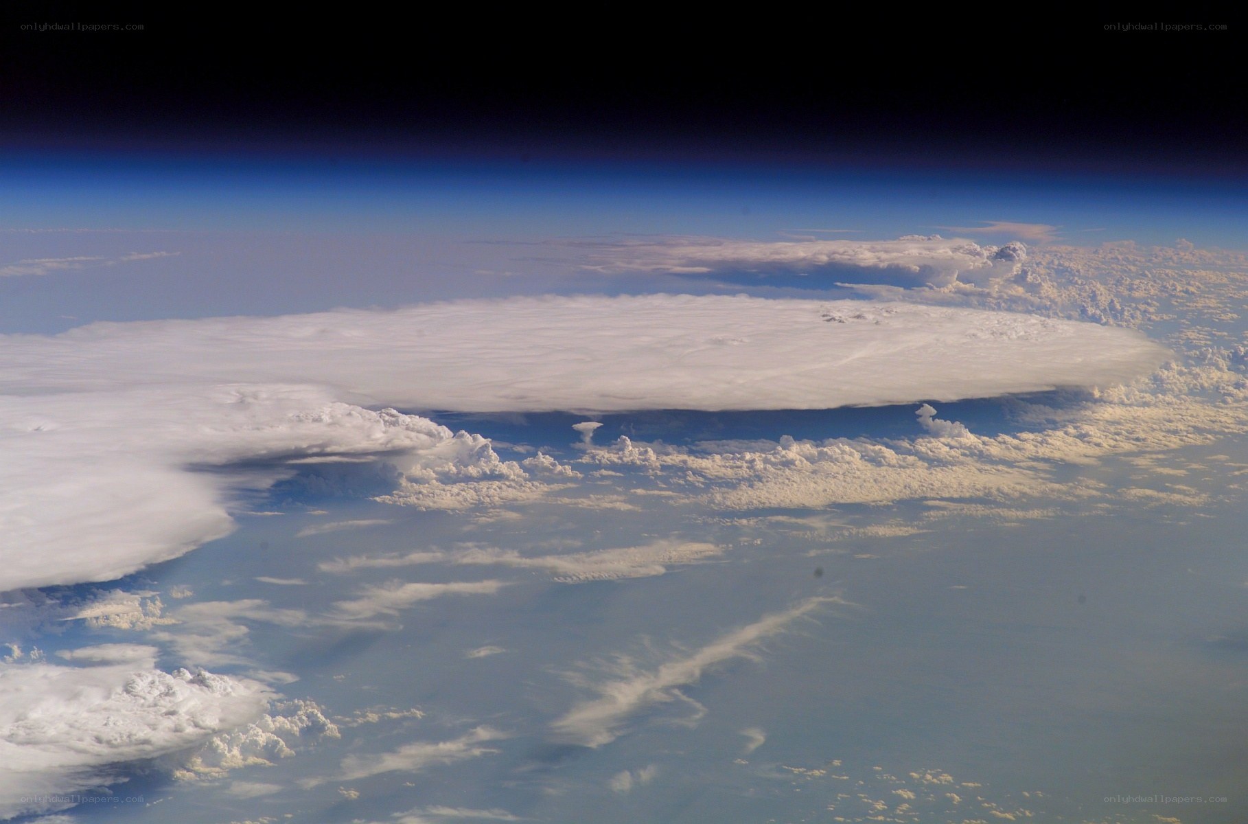 Earth from space with clouds