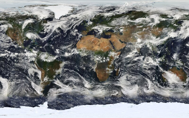 Earth from space with clouds