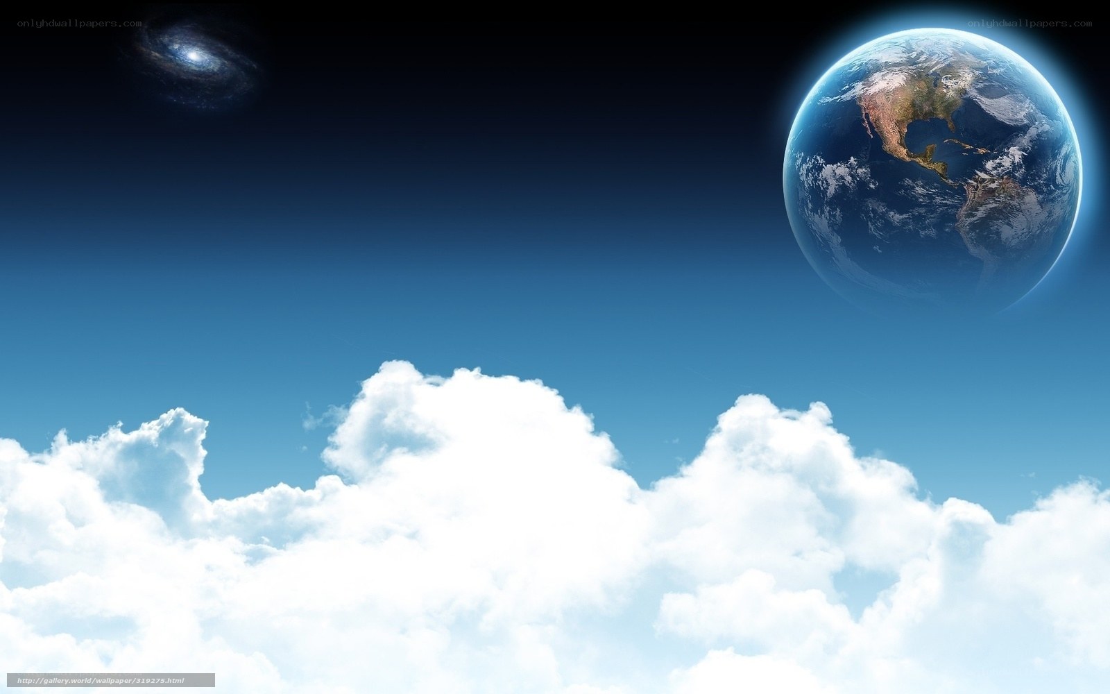 Earth from space with clouds