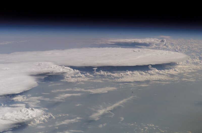 Earth from space with clouds