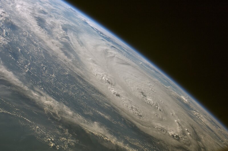 Earth from space with clouds