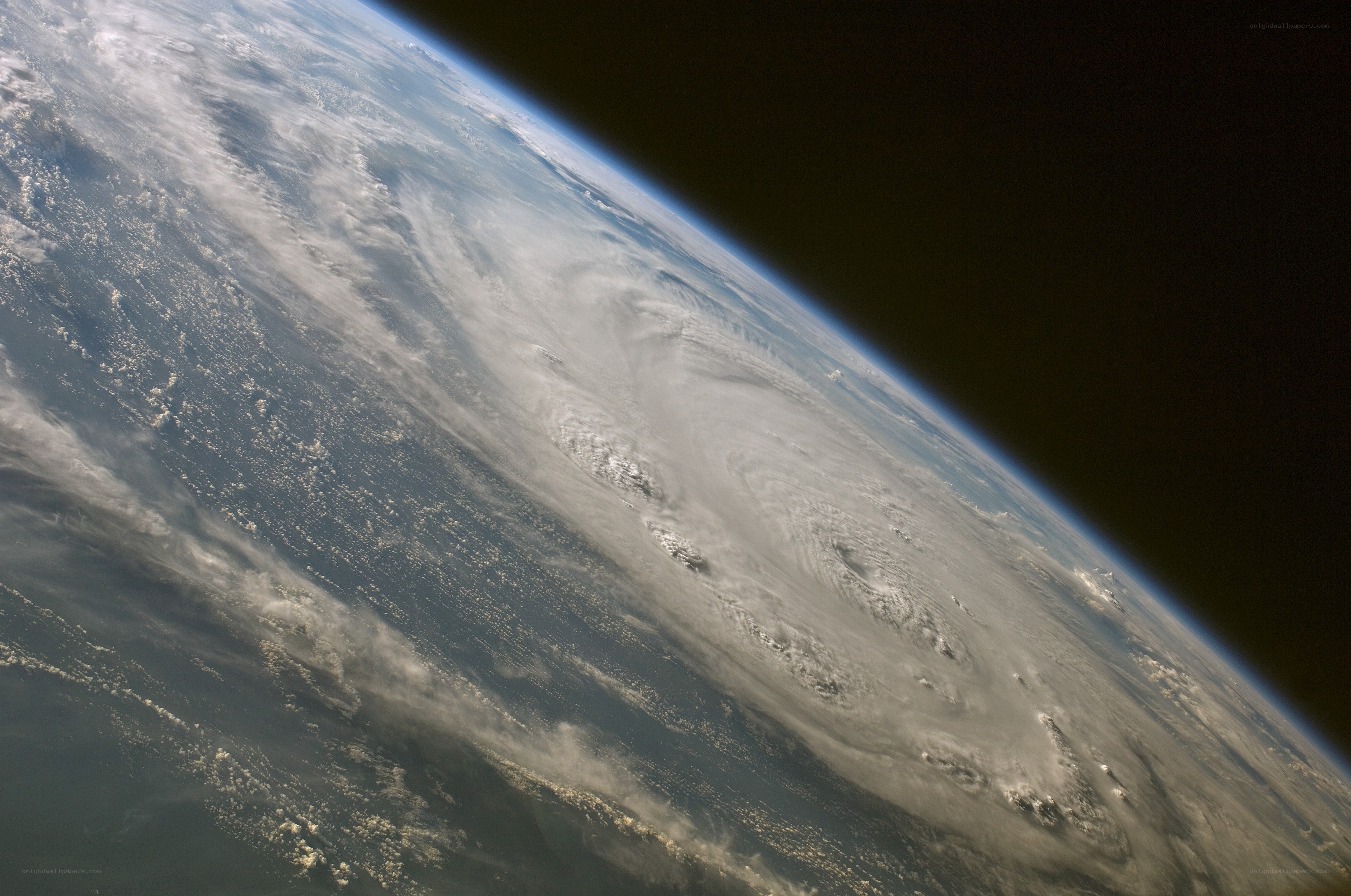 Earth from space with clouds