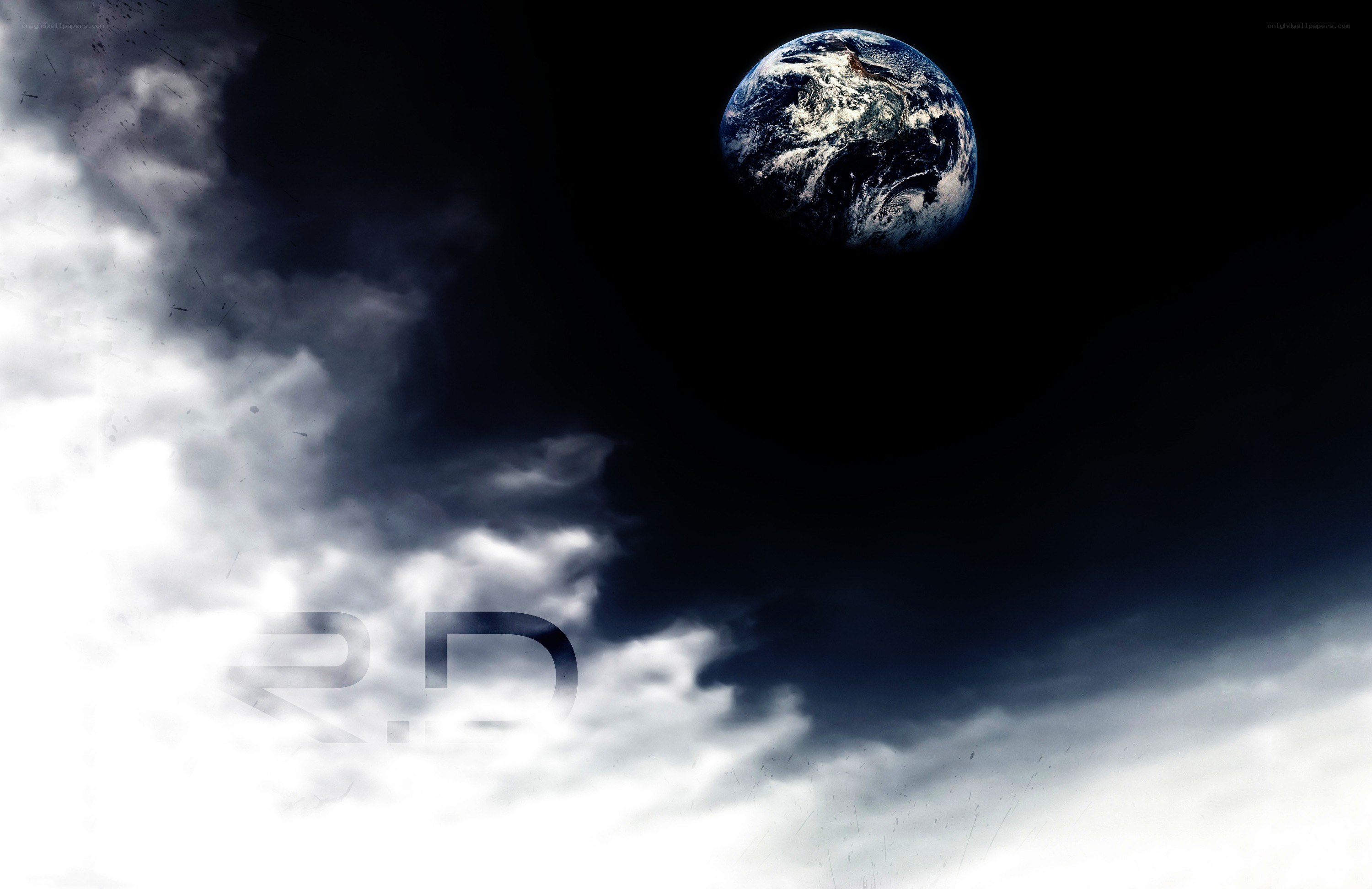 Earth from space with clouds