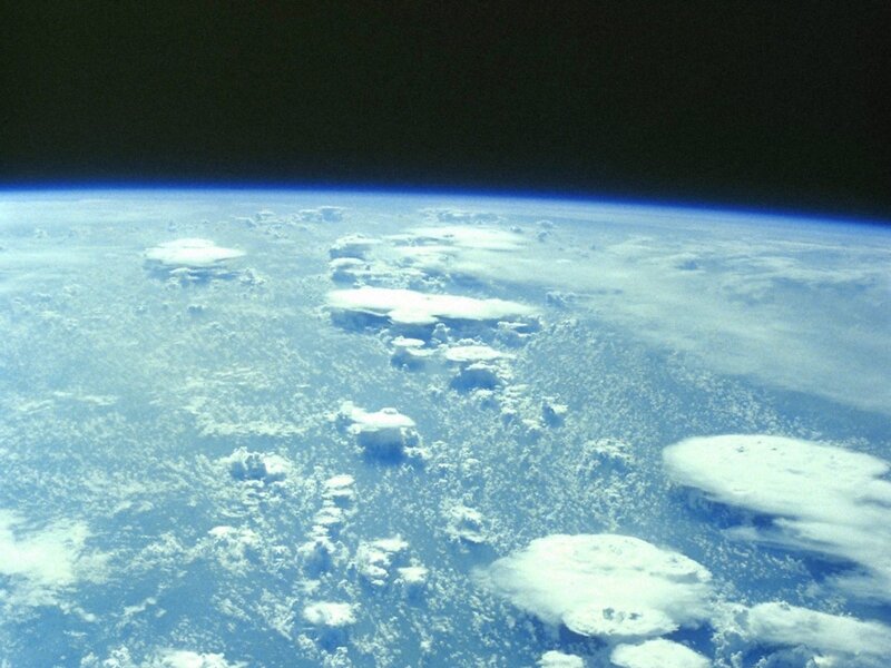 Earth from space with clouds
