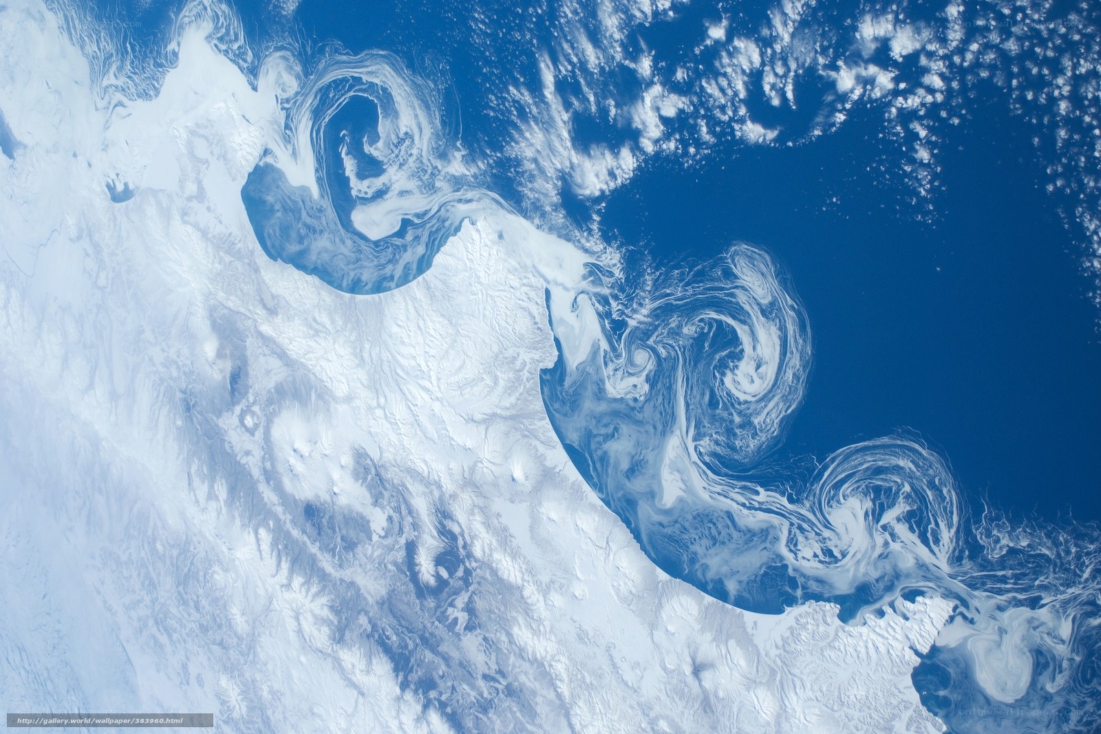 Earth from space with clouds