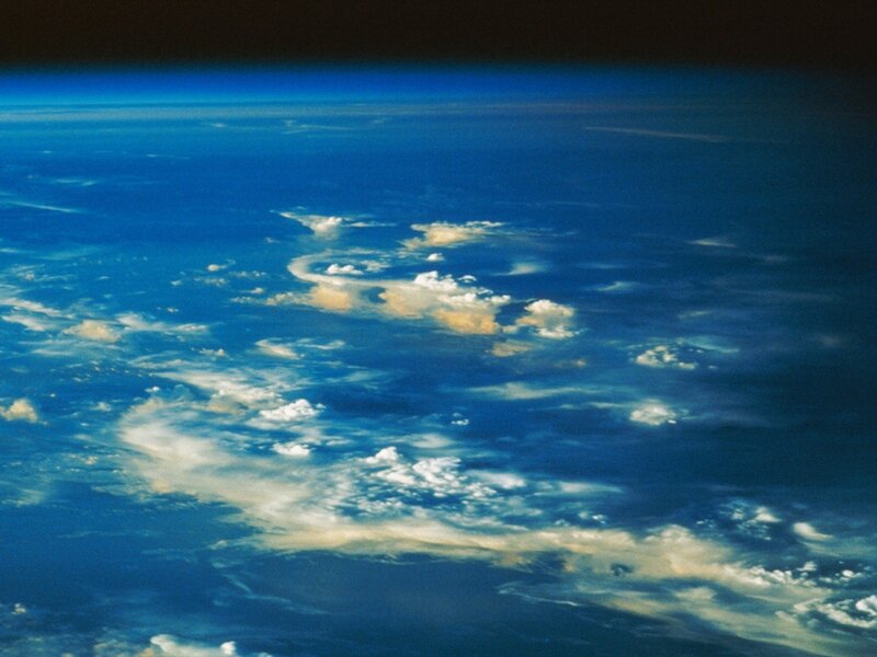 Earth from space with clouds