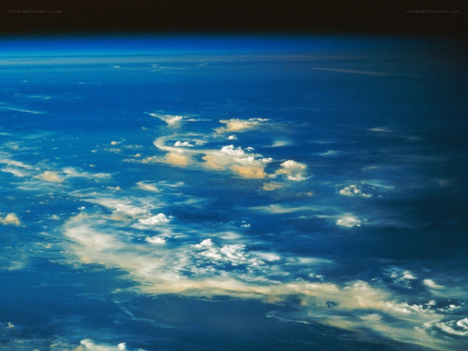 Earth from space with clouds