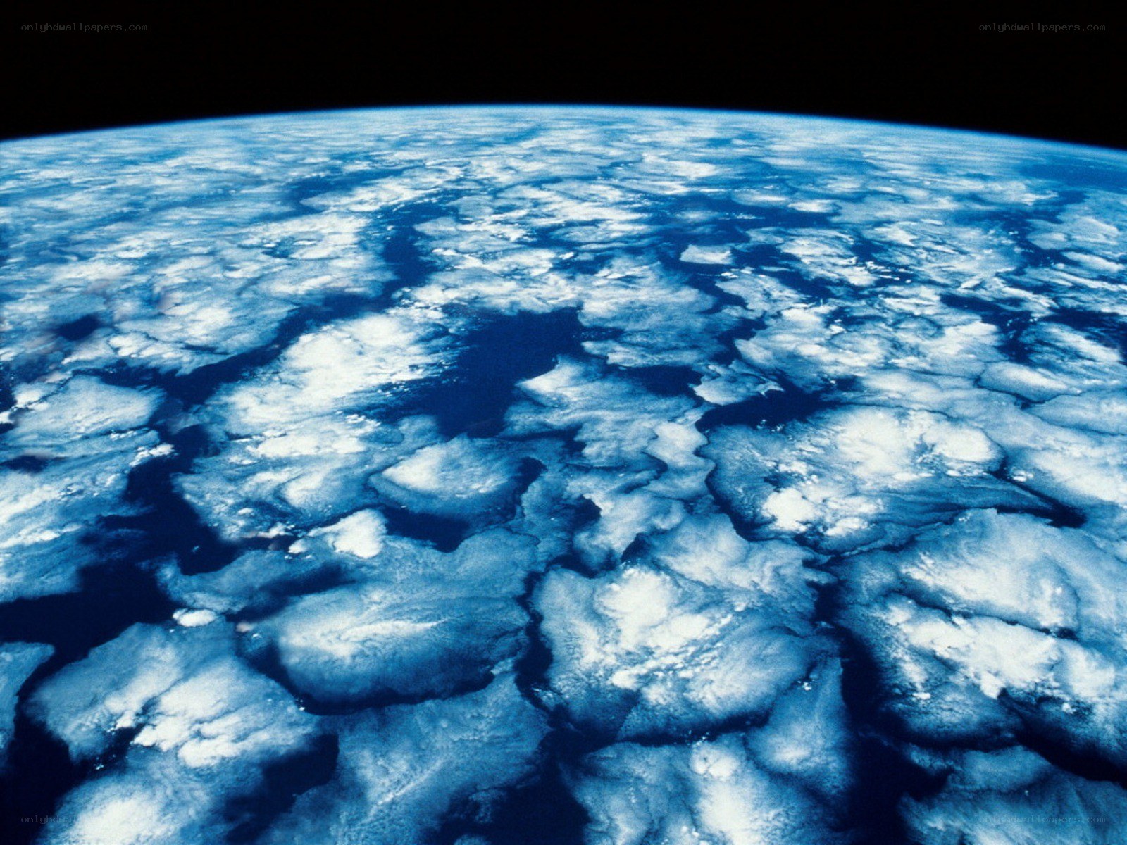 Earth from space with clouds