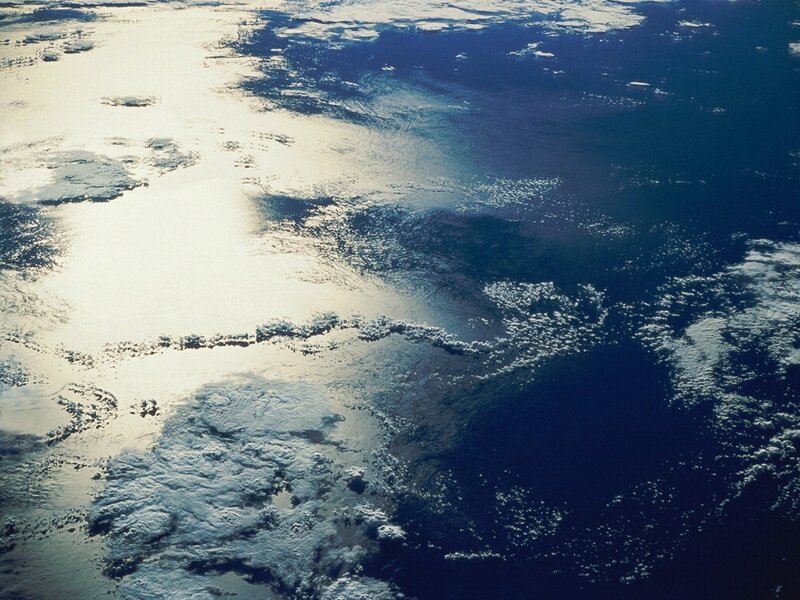 Earth from space with clouds