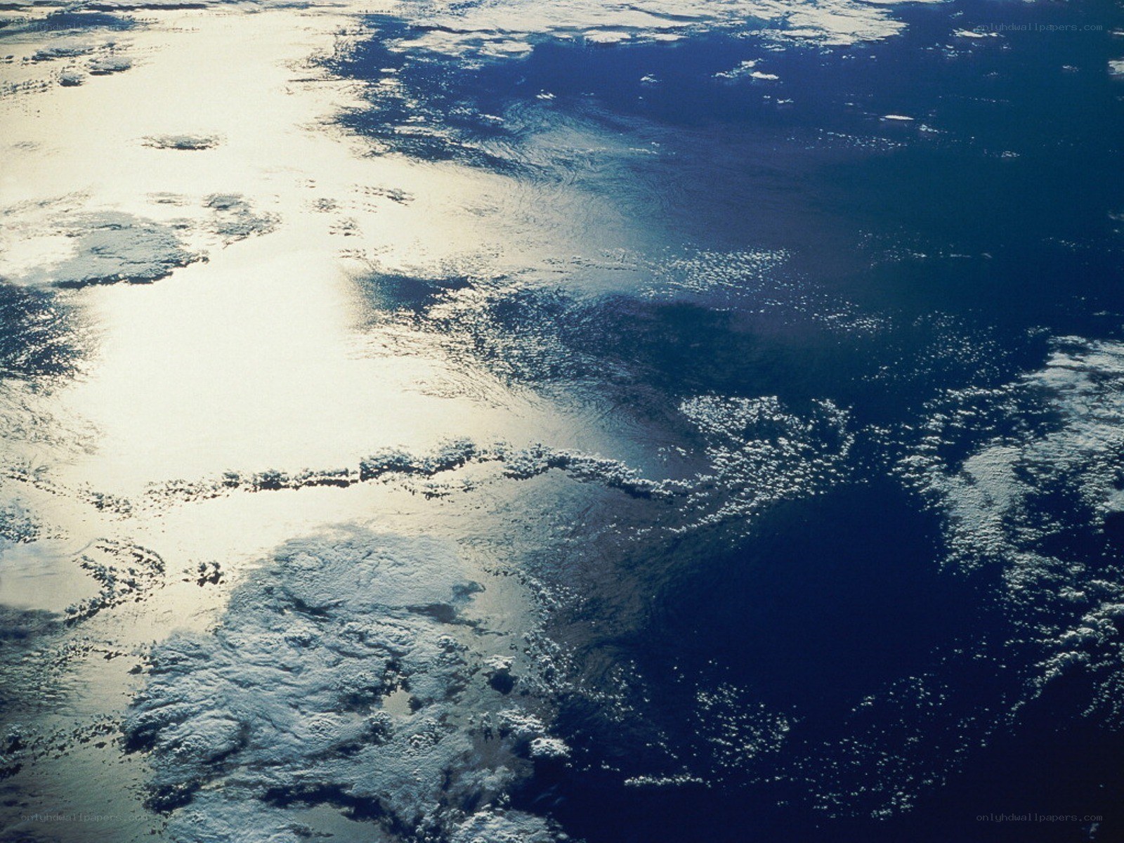 Earth from space with clouds