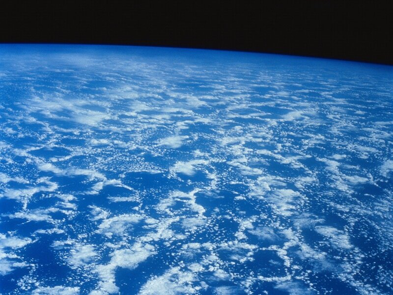 Earth from space with clouds