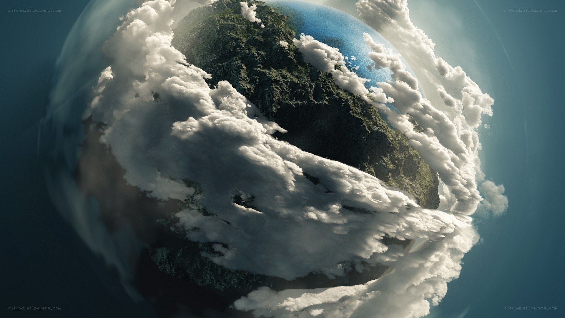Earth from space with clouds