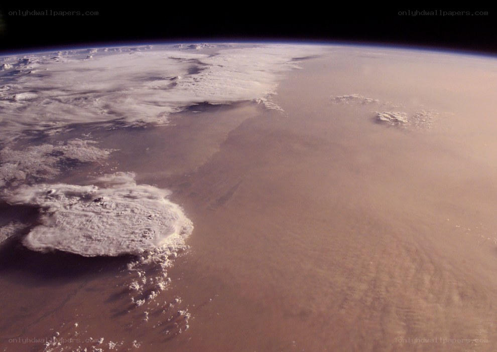 Earth from space with clouds
