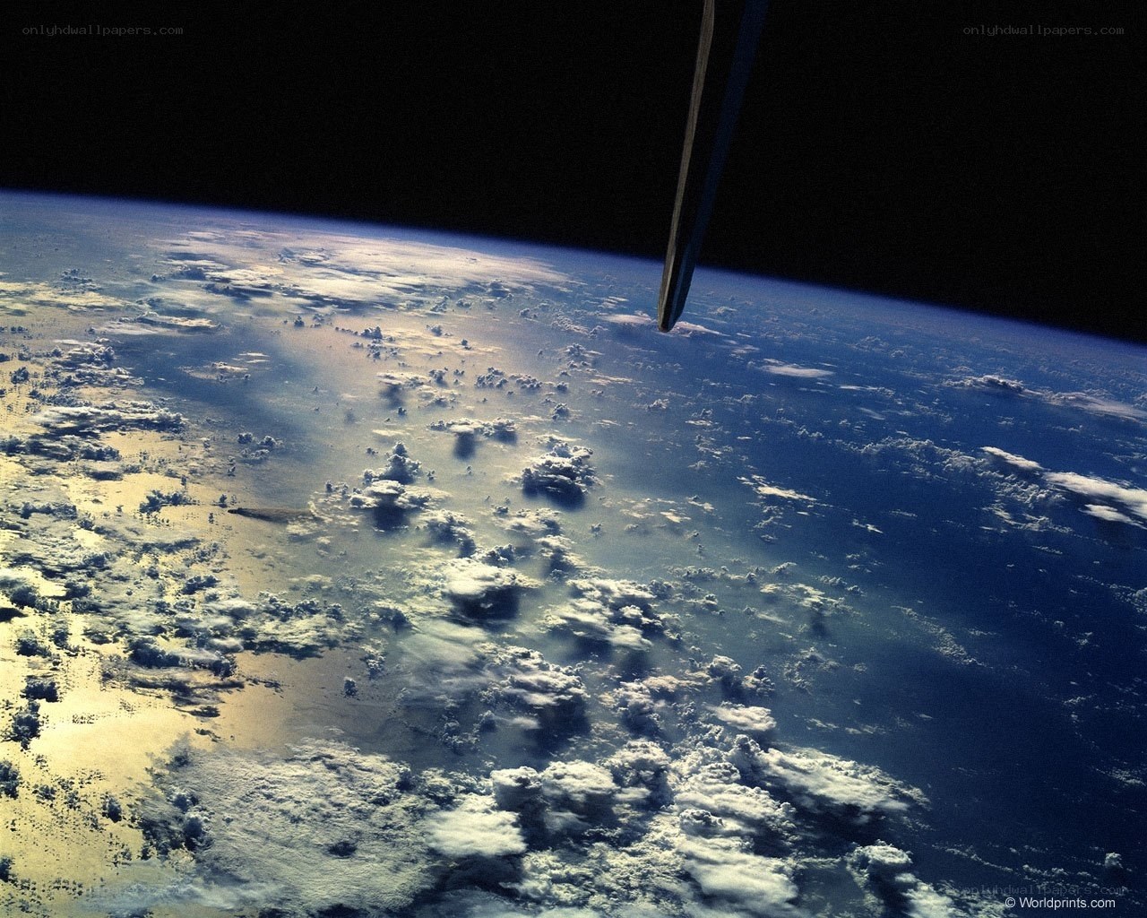 Earth from space with clouds