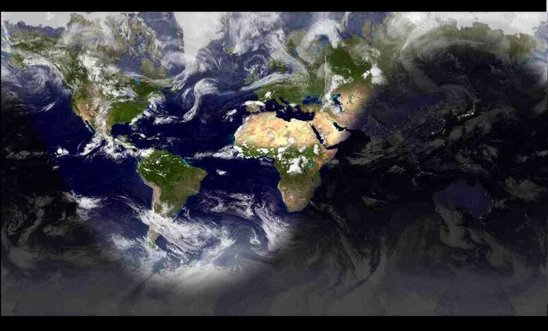 Earth from space with continents