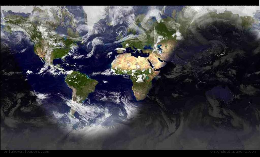 Earth from space with continents