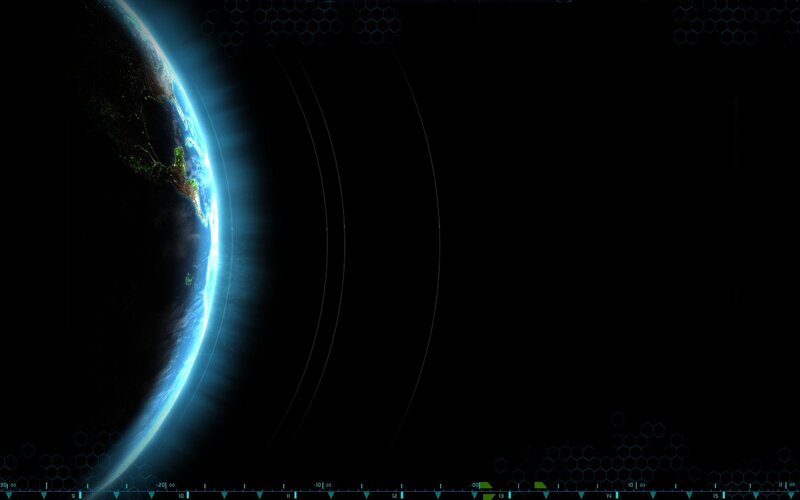 Earth from space with digital overlay