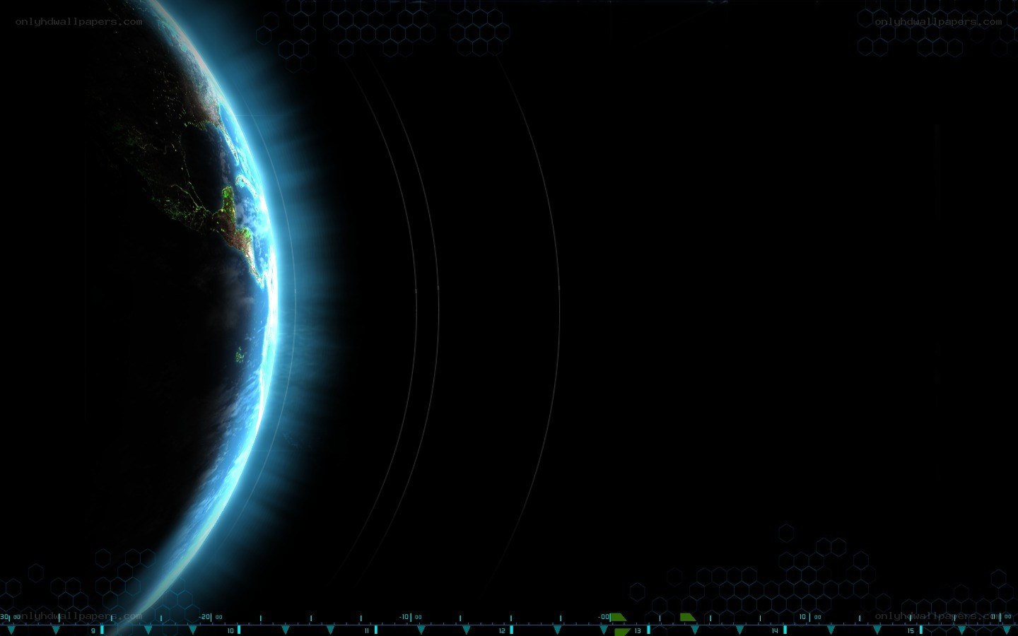 Earth from space with digital overlay