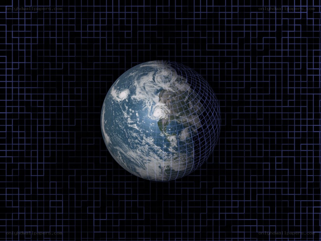 Earth from space with grid overlay