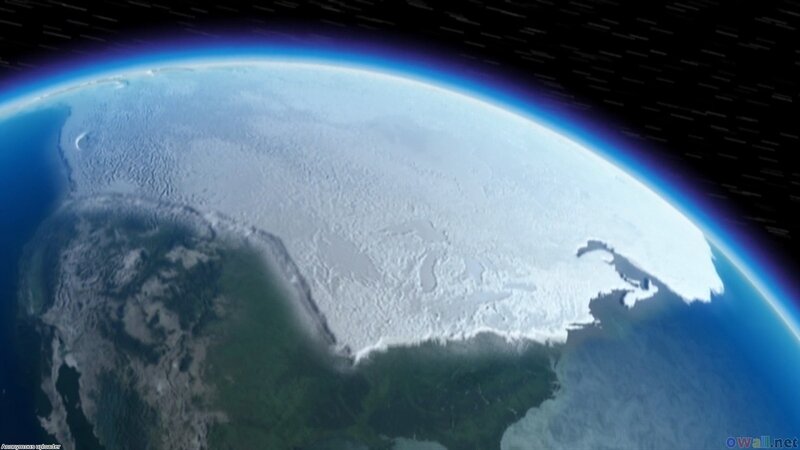 Earth from space with ice cap