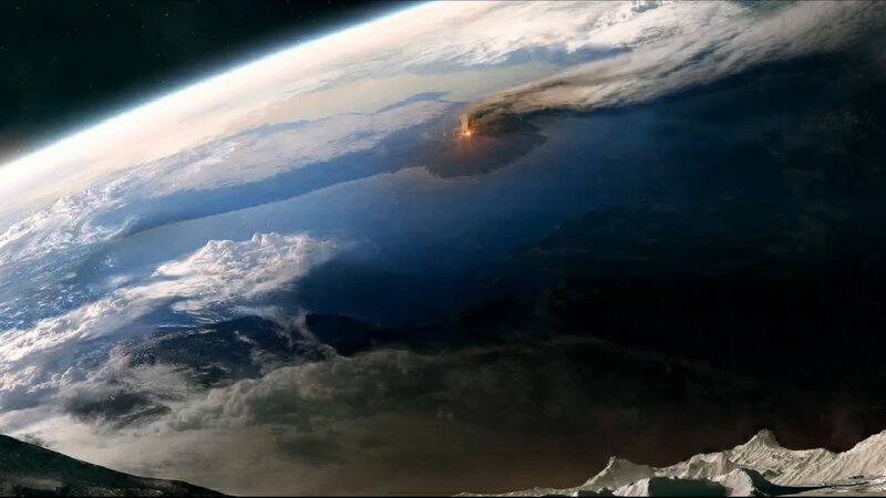Earth from space with impact