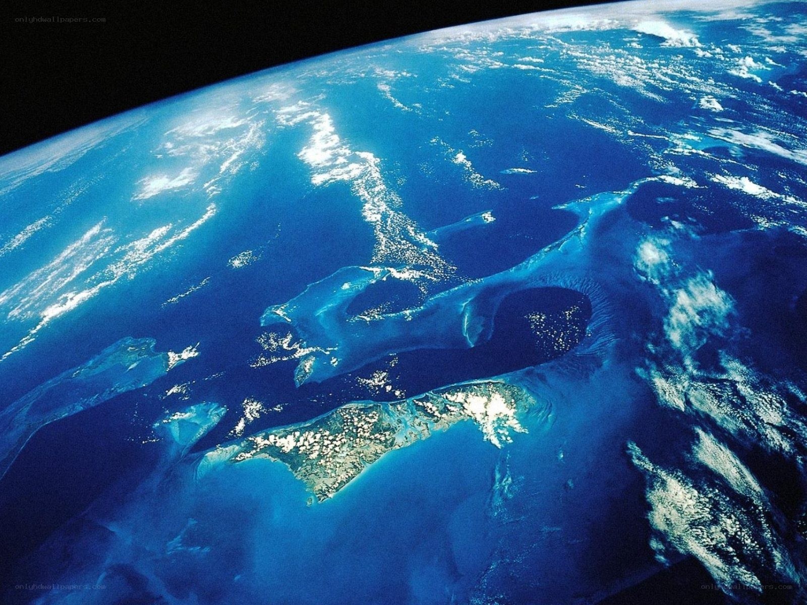 Earth from space with islands