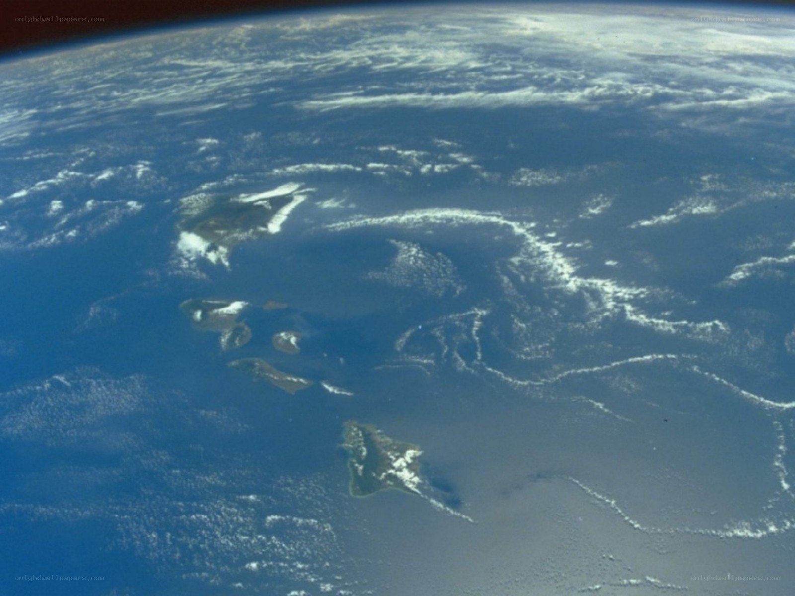 Earth from space with islands