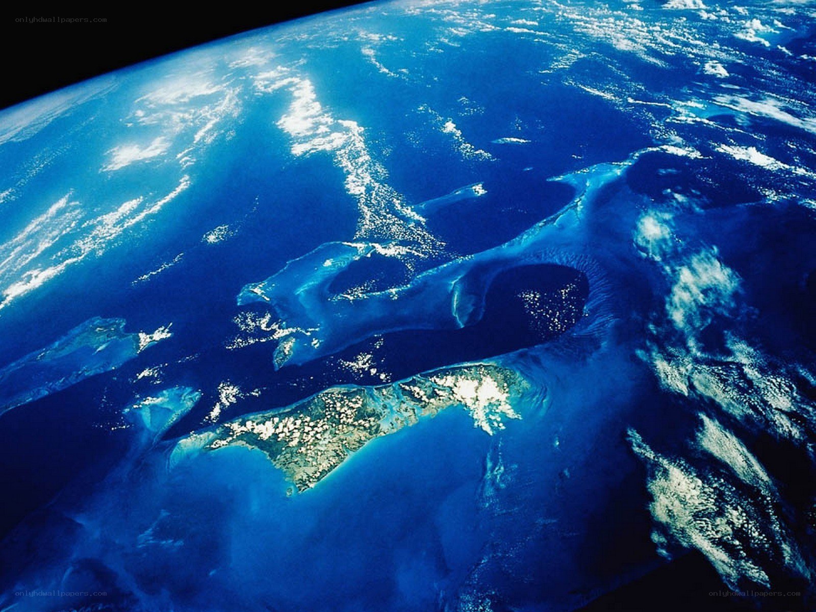 Earth from space with islands