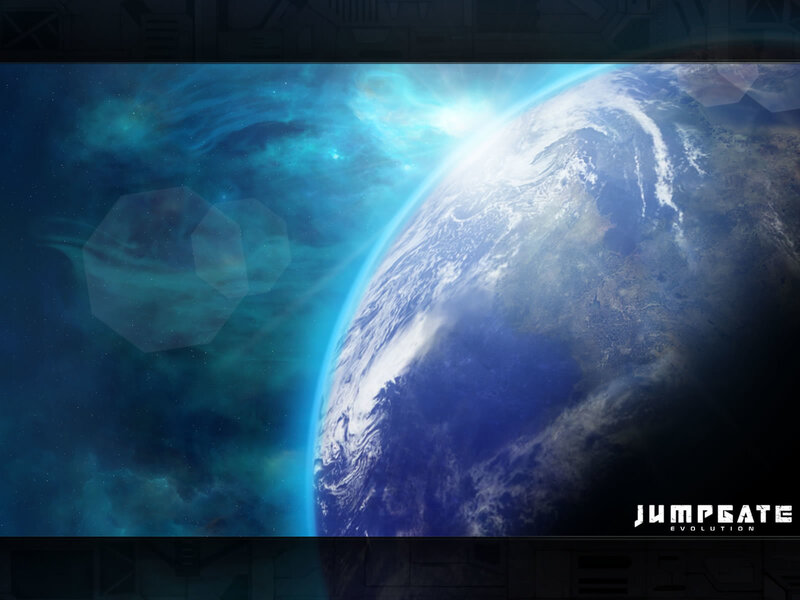 Earth from space with Jumpgate logo