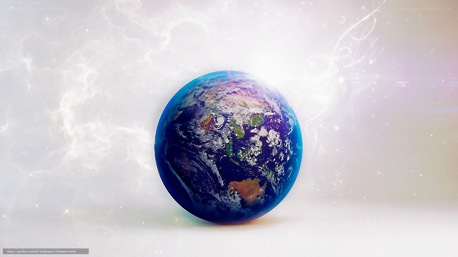 Earth from space with light effects